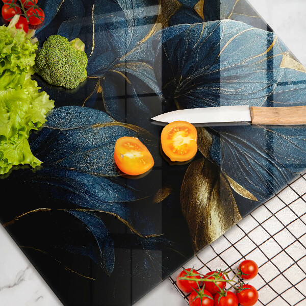 Induction hob protector Decorative leaves with gold