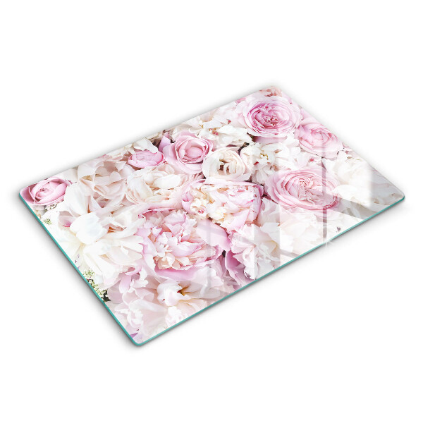 Induction hob protector Peony bouquet