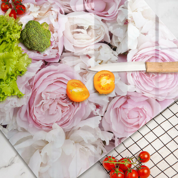 Induction hob protector Peony bouquet