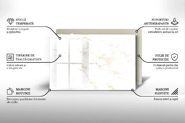 Induction hob protector Elegant stone marble