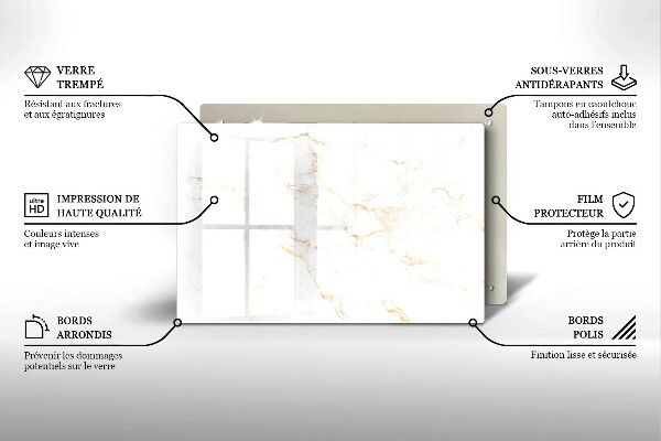 Induction hob protector Elegant stone marble