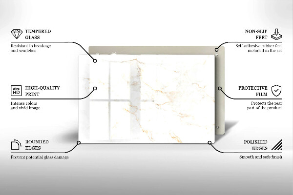 Induction hob protector Elegant stone marble