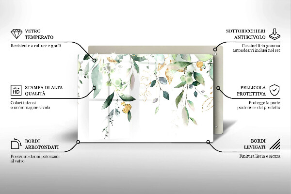 Worktop saver Watercolor leaves