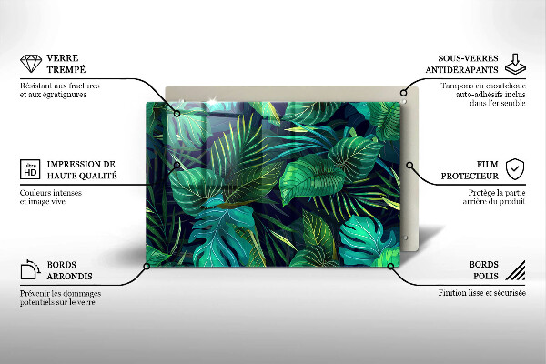 Worktop saver Illustration of the jungle leaves