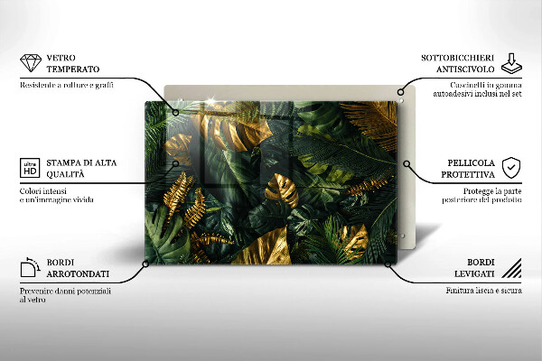 Worktop saver Monstera golden leaves