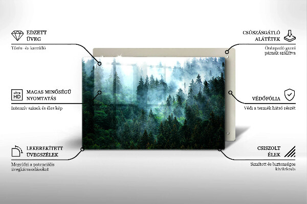 Induction hob protector Forest in the fog