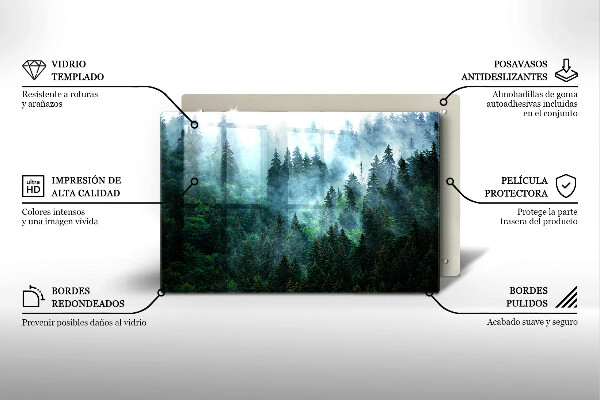 Induction hob protector Forest in the fog