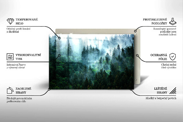 Induction hob protector Forest in the fog