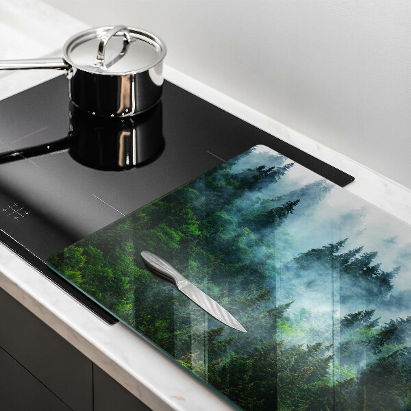Induction hob protector Forest in the fog