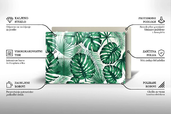 Induction hob protector Monstera leaves