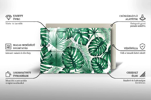 Induction hob protector Monstera leaves