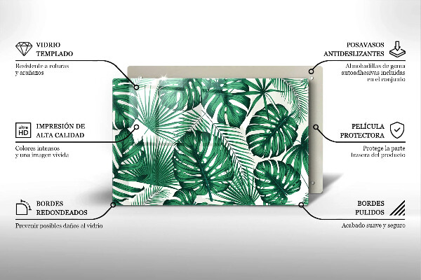 Induction hob protector Monstera leaves