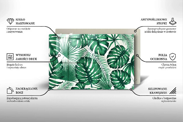 Induction hob protector Monstera leaves