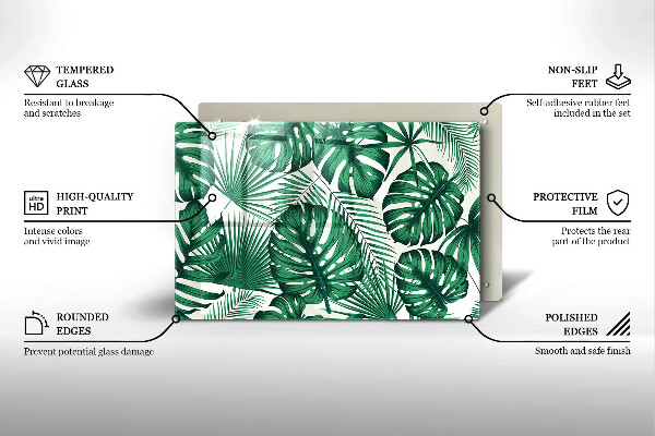 Induction hob protector Monstera leaves