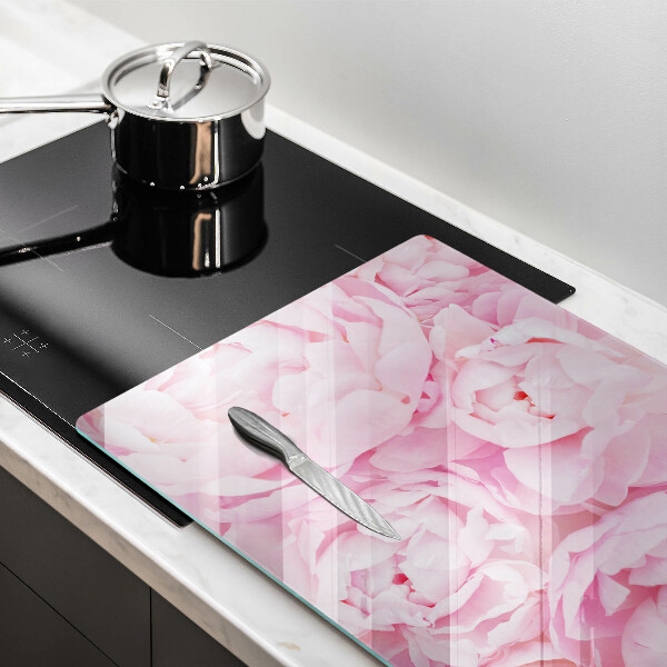 Induction hob protector Delicate peonies