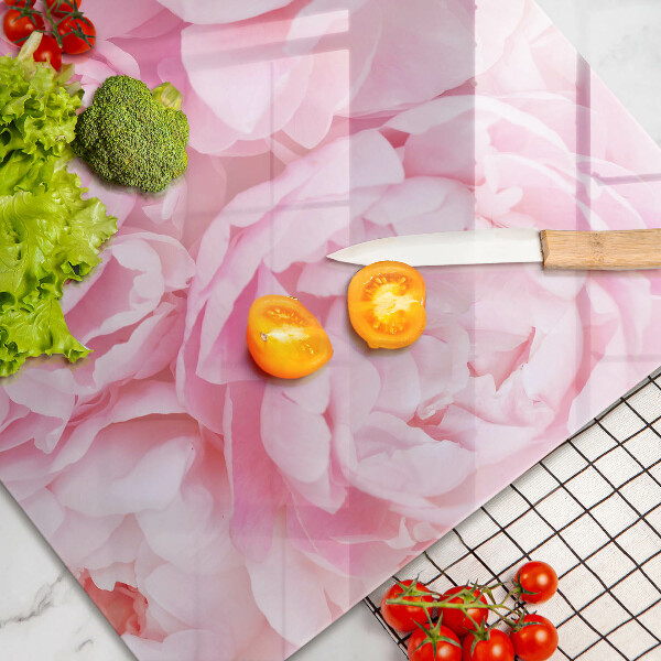 Induction hob protector Delicate peonies