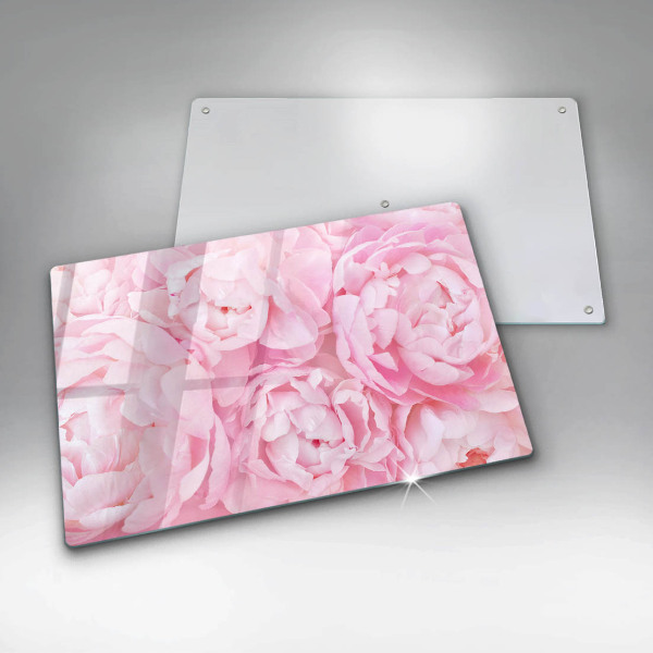 Induction hob protector Delicate peonies