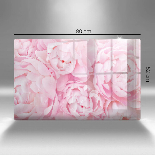 Induction hob protector Delicate peonies