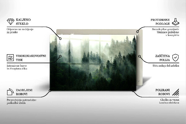 Induction hob protector Landscape of a hazy forest