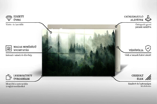 Induction hob protector Landscape of a hazy forest
