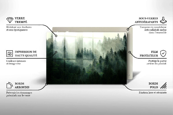 Induction hob protector Landscape of a hazy forest