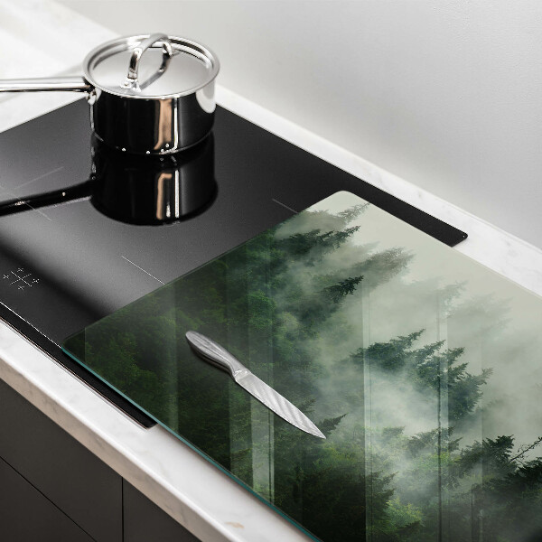 Induction hob protector Landscape of a hazy forest