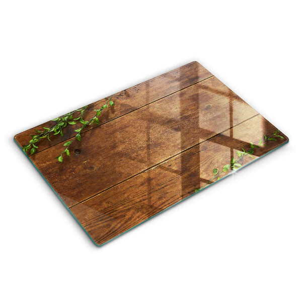 Induction hob protector Wooden boards and leaves