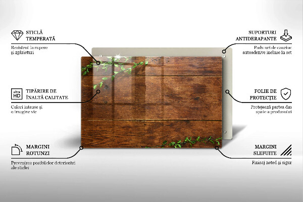 Induction hob protector Wooden boards and leaves