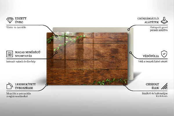 Induction hob protector Wooden boards and leaves
