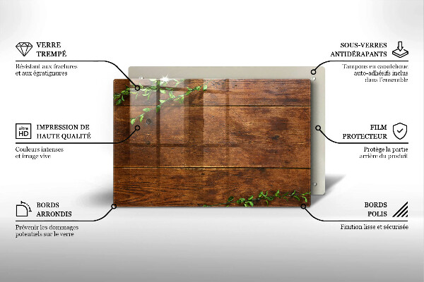 Induction hob protector Wooden boards and leaves