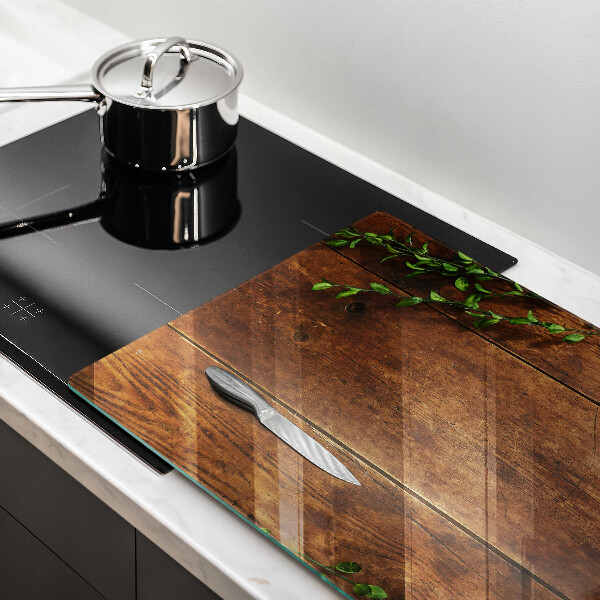 Induction hob protector Wooden boards and leaves