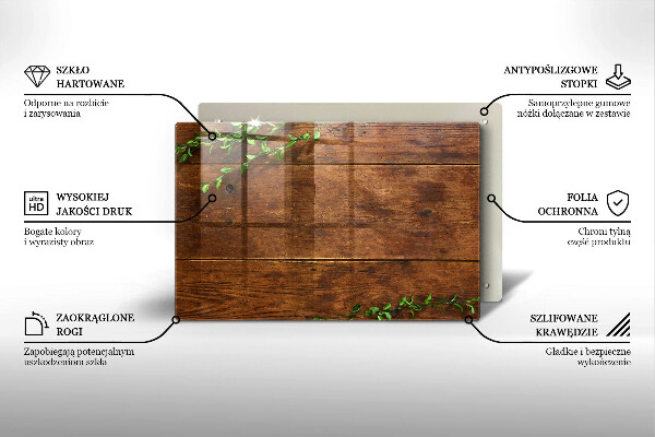 Induction hob protector Wooden boards and leaves