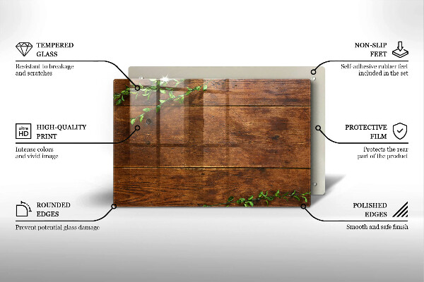 Induction hob protector Wooden boards and leaves