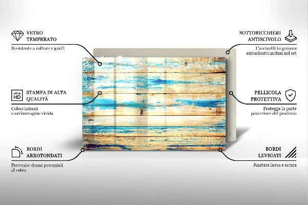 Induction hob protector Retro boards wood