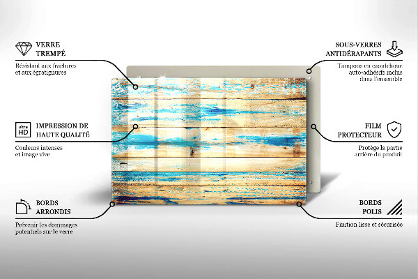 Induction hob protector Retro boards wood