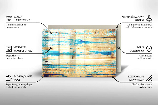 Induction hob protector Retro boards wood