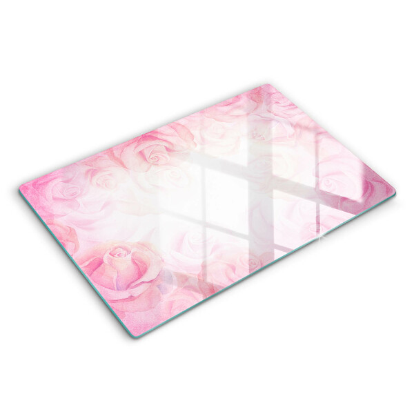 Induction hob protector Delicate background roses