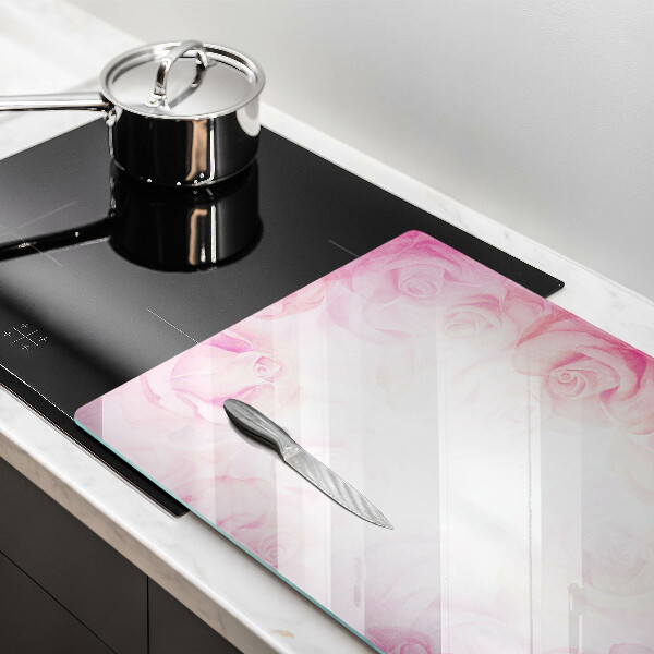 Induction hob protector Delicate background roses