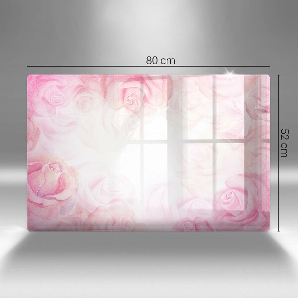Induction hob protector Delicate background roses