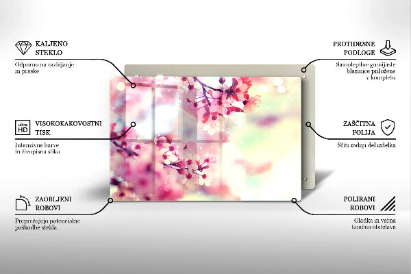 Induction hob protector Nature apple flowers