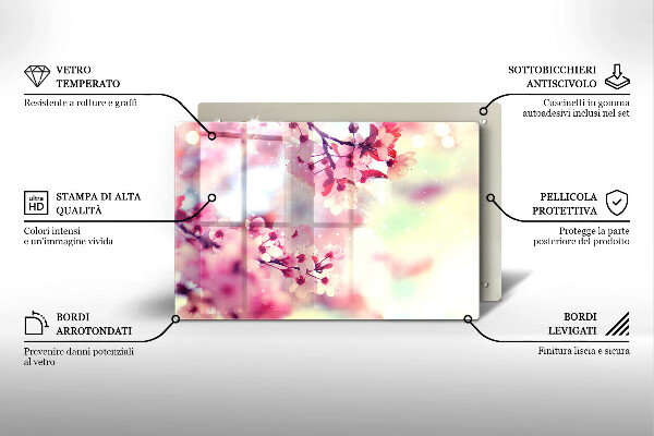 Induction hob protector Nature apple flowers