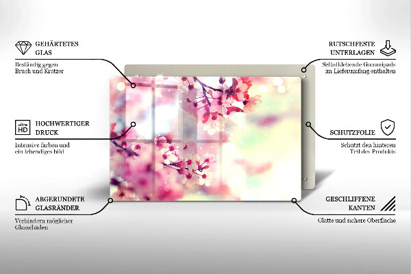 Induction hob protector Nature apple flowers