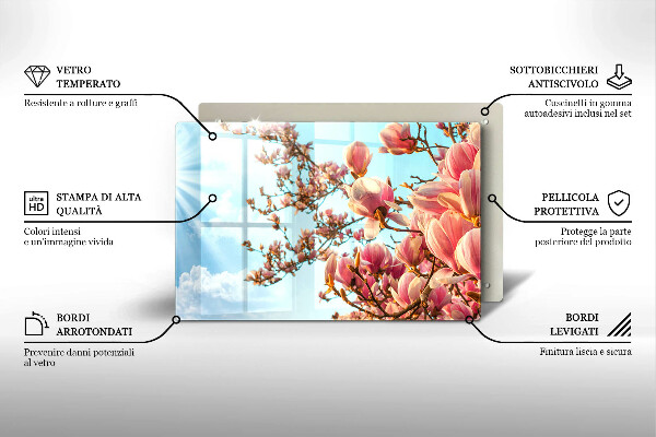 Induction hob cover Pink Flowers Tree