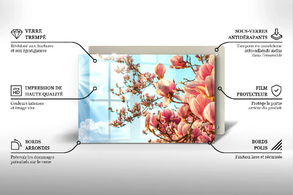 Induction hob cover Pink Flowers Tree