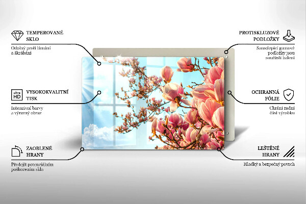 Induction hob cover Pink Flowers Tree