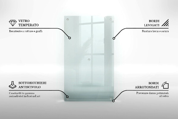 Transparent glass worktop protector 20x12 in