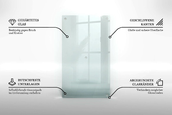 Transparent glass worktop protector 20x12 in