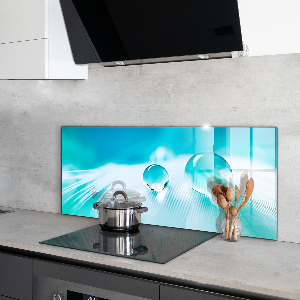 Kitchen splashback Dew on delicate feather