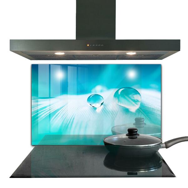 Kitchen splashback Dew on delicate feather