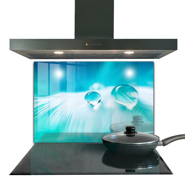 Kitchen splashback Dew on delicate feather